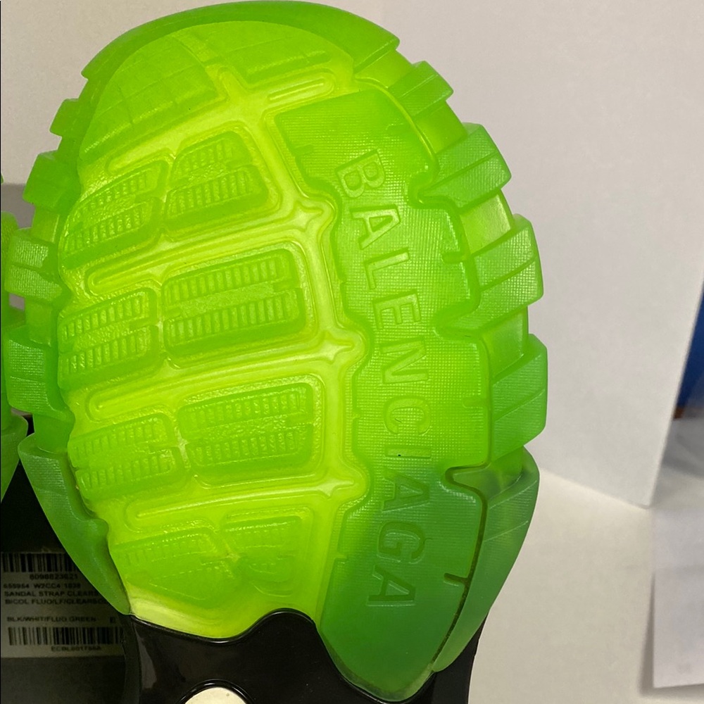 Balenciaga Black and white fluorescent Green Sandals woman’s size 9 - Picture 7 of 14